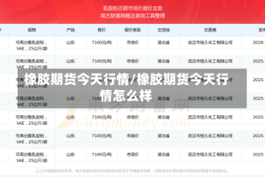 橡胶期货今天行情/橡胶期货今天行情怎么样