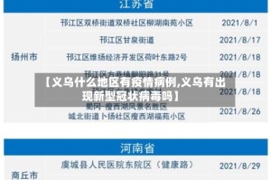 【义乌什么地区有疫情病例,义乌有出现新型冠状病毒吗】