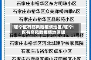哪个区有高风险疫情地区/哪个区有高风险疫情地区呢