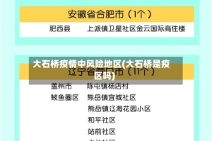 大石桥疫情中风险地区(大石桥是疫区吗)