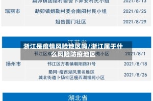 浙江是疫情风险地区吗/浙江属于什么风险防疫地区