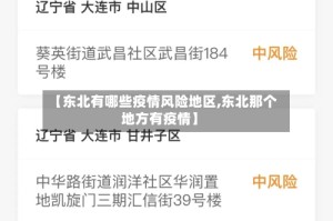 【东北有哪些疫情风险地区,东北那个地方有疫情】