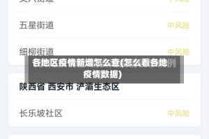 各地区疫情新增怎么查(怎么看各地疫情数据)