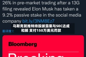 马斯克就推特持股披露案与SEC达成和解 支付150万美元罚款