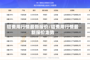 铝费用行情最新报价/铝费用行情最新报价走势