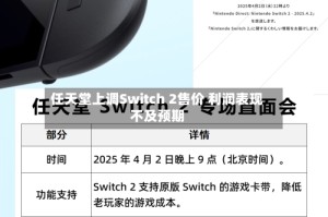 任天堂上调Switch 2售价 利润表现不及预期