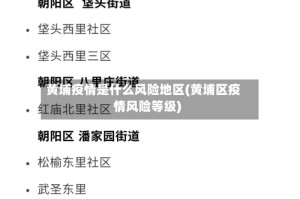 黄埔疫情是什么风险地区(黄埔区疫情风险等级)