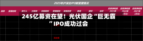 245亿募资在望！光伏国企“巨无霸	”IPO成功过会-第2张图片