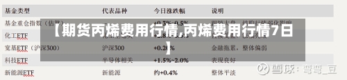 【期货丙烯费用行情,丙烯费用行情7日】-第1张图片