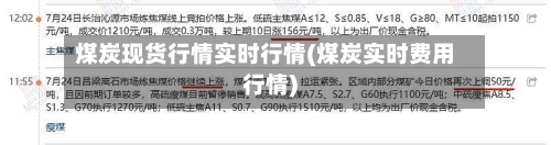 煤炭现货行情实时行情(煤炭实时费用行情)-第1张图片