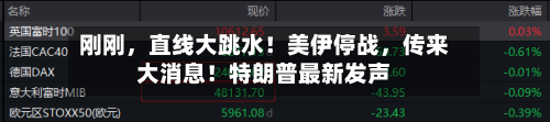 刚刚，直线大跳水！美伊停战	，传来大消息！特朗普最新发声-第1张图片