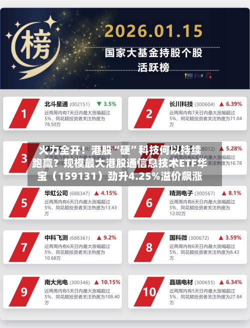 火力全开！港股“硬”科技何以持续跑赢？规模最大港股通信息技术ETF华宝（159131）劲升4.25%溢价飙涨-第3张图片