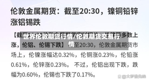 世界伦敦期货行情/伦敦期货交易行情-第1张图片