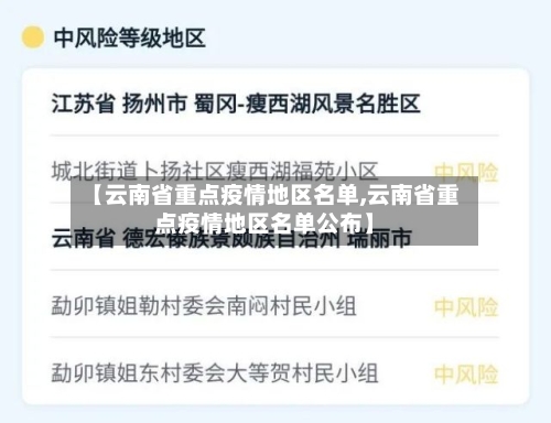 【云南省重点疫情地区名单,云南省重点疫情地区名单公布】-第1张图片