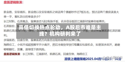 高低切换热点轮动，A股后市谁是主线？机构研判来了-第1张图片