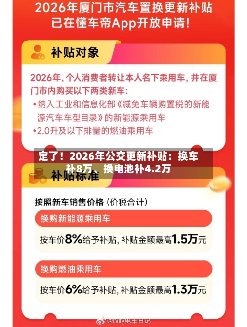 定了！2026年公交更新补贴：换车补8万、换电池补4.2万-第2张图片