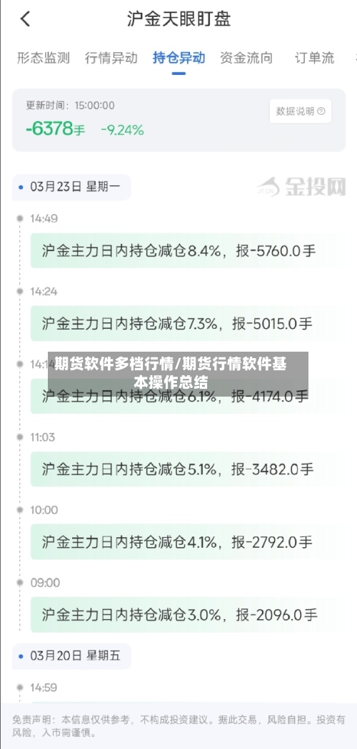 期货软件多档行情/期货行情软件基本操作总结-第2张图片