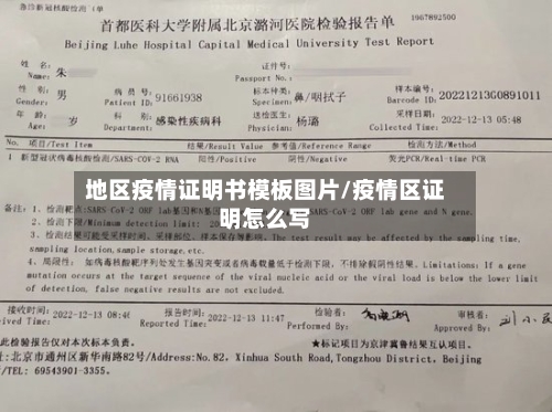 地区疫情证明书模板图片/疫情区证明怎么写-第1张图片