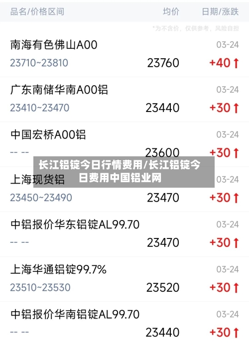 长江铝锭今日行情费用/长江铝锭今日费用中国铝业网-第1张图片