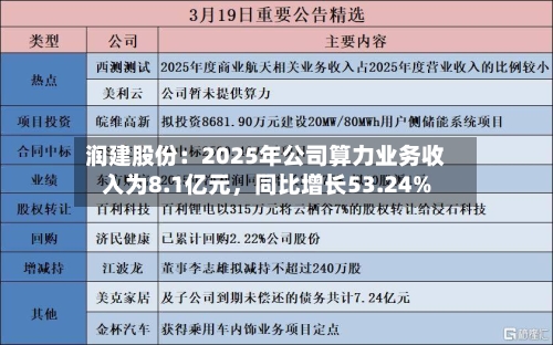 润建股份：2025年公司算力业务收入为8.1亿元	，同比增长53.24%-第1张图片